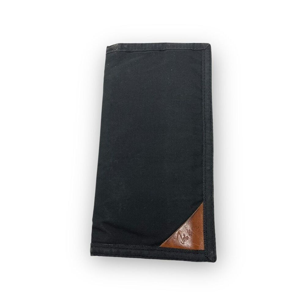 John Weitz Black Canvas Tri-fold Wallet Billfold